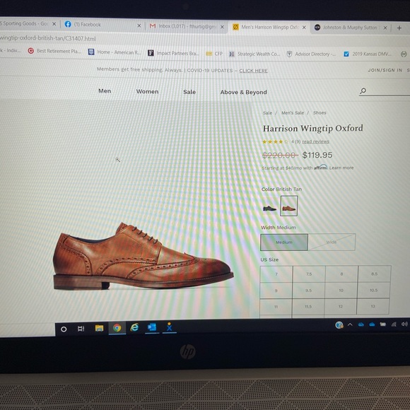 Cole Haan Brown Wingtip Dress shoes - Picture 6 of 7